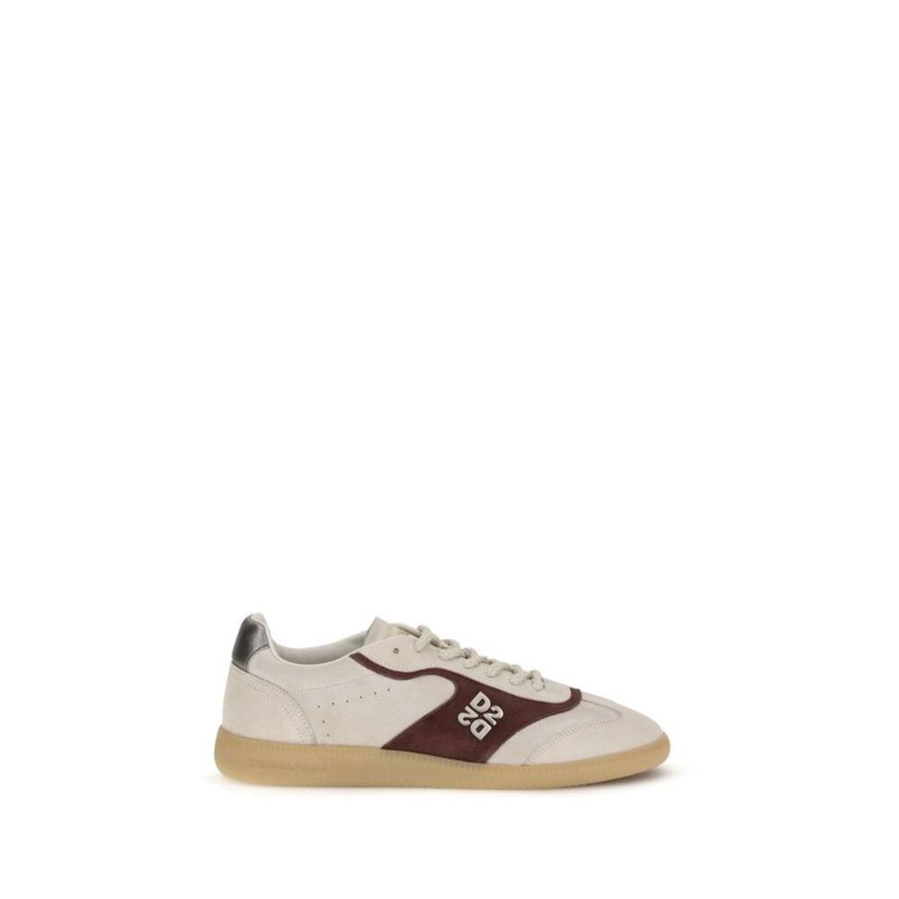 Dsquared² Beige Calf Leather Bos Taurus Low Top Men's Sneakers